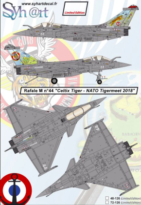 1:72 Rafale M n°44 Celtix Tiger - Tigermeet 2018 Flottille 11F - (Limited 300pc)