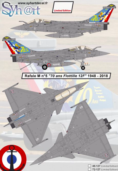 1:72 Rafale M n°5 70 ans Flottille 12F 2018 - (Limited 250pc)