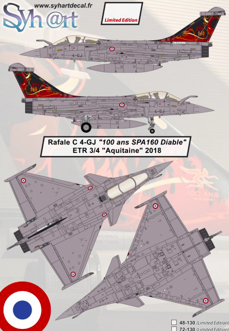 1:72 Rafale C 4-GJ 100 ans SPA160 - Diable ETR 3/4 Aquitaine 2018 - (Limited 300pc)