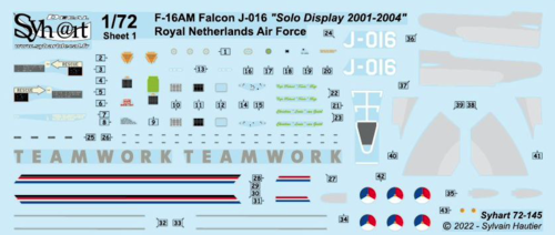 1:72 F-16AM Falcon J-016 Solo Display 2001-2004 Royal Netherlands A.F