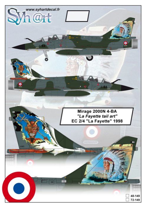 1:72 Mirage 2000N 4-BA 'La Fayette Tail Art' EC 2/4 'La Fayette' 1998