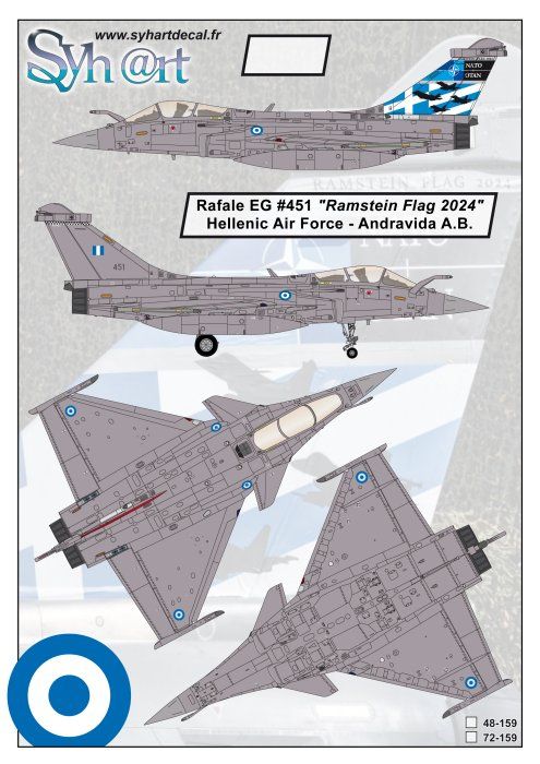 1:72 Rafale EG #451 'Ramstein Flag 2024' Hellenic Air Force - Andraviada AB