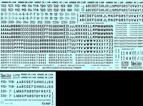 1:72 French Air Forces registrations & serials 1995 - 2010 (black)