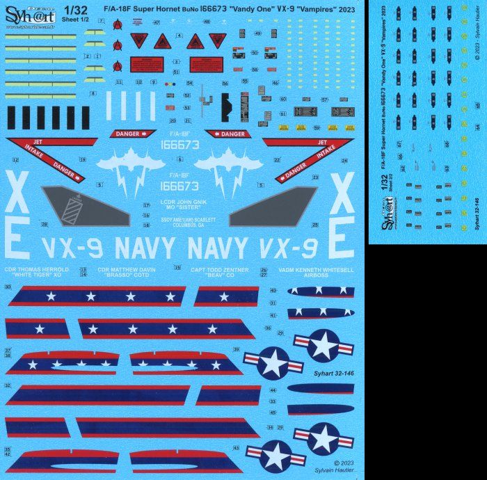 1:32 F/A-18F Super Hornet 166673 'Vandy One' VX-9 - US Navy 2023