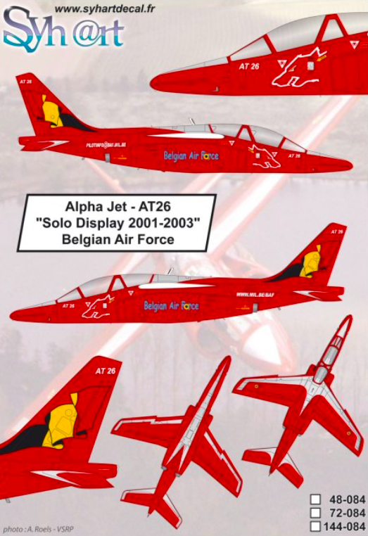 1:144 Alpha Jet AT26 Solo Display 2001-2003 Belgian AF