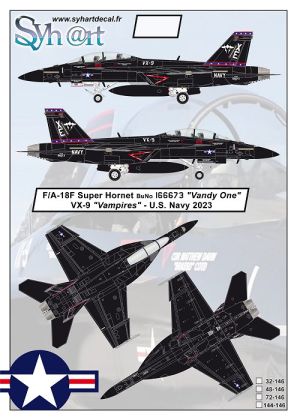 1:144 F/A-18F Super Hornet 166673 'Vandy One' VX-9 - US Navy 2023