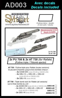 1:48 LGTR for Rafale + pylons PU 708 & AT-730 (1x pair - resin) (Decals included)