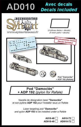 1:48 1x Pod 'Damocles', 1x Pylon ADP 192 (Decals Included)
