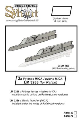 1:48 2x Pylons LM 3266 (MICA Underwings Pylon For Rafale)