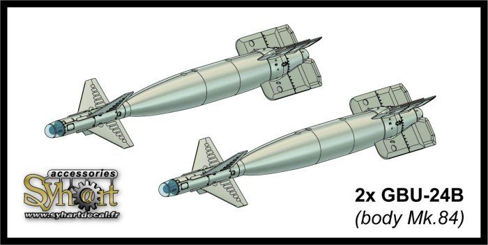 1:48 2x GBU-24B 'Paveway III' (Body Mk.84) + Decals