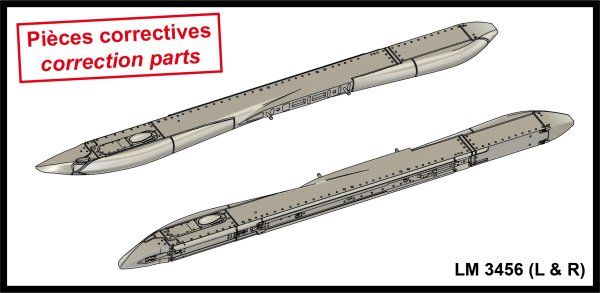 1:48 1x pair LM3456 wing tip pylons for Rafale (Early type)