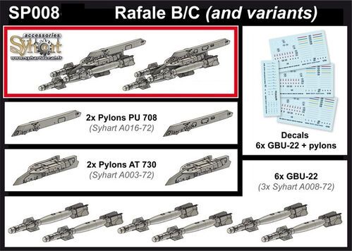 1:48 2x AT 730 + 2x PU 708 + 6x GBU-22 (Corps/Body Mk.82) (Decals Included)