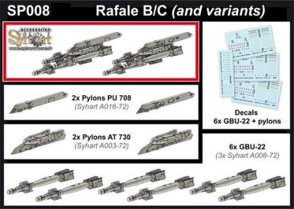 1:48 2x AT 730 + 2x PU 708 + 6x GBU-22 (Corps/Body Mk.82) (Decals Included)