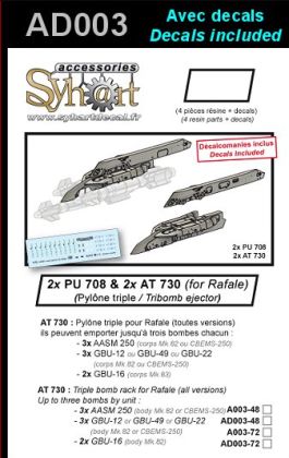 1:72 2x Pylons PU 708 And 2x Tribomb Ejectors AT 730 (Decals Included)