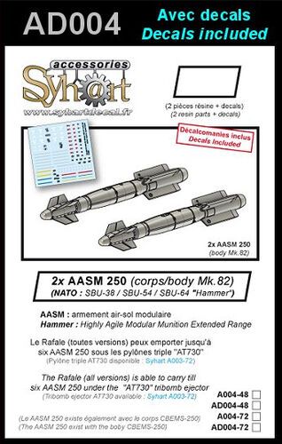 1:72 2x AASM 250 (Body Mk.82) (Decals Included)