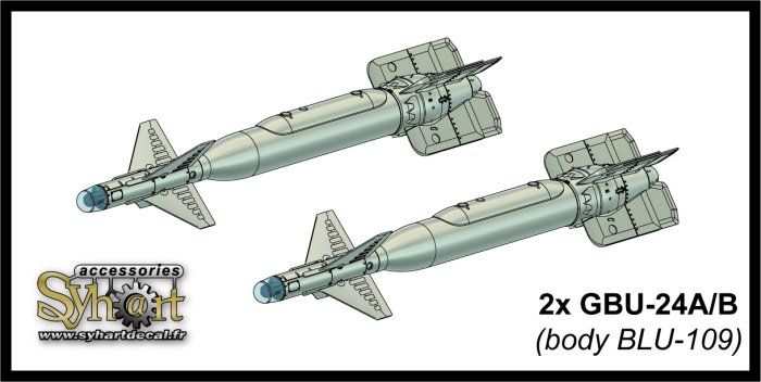 1:72 2x GBU-24A/B 'Paveway III' (Body BLU-109) + Decals