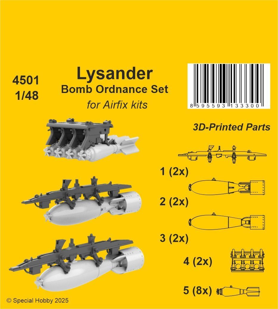 1:48 Lysander Bomb Ordnance Set for Airfix kit