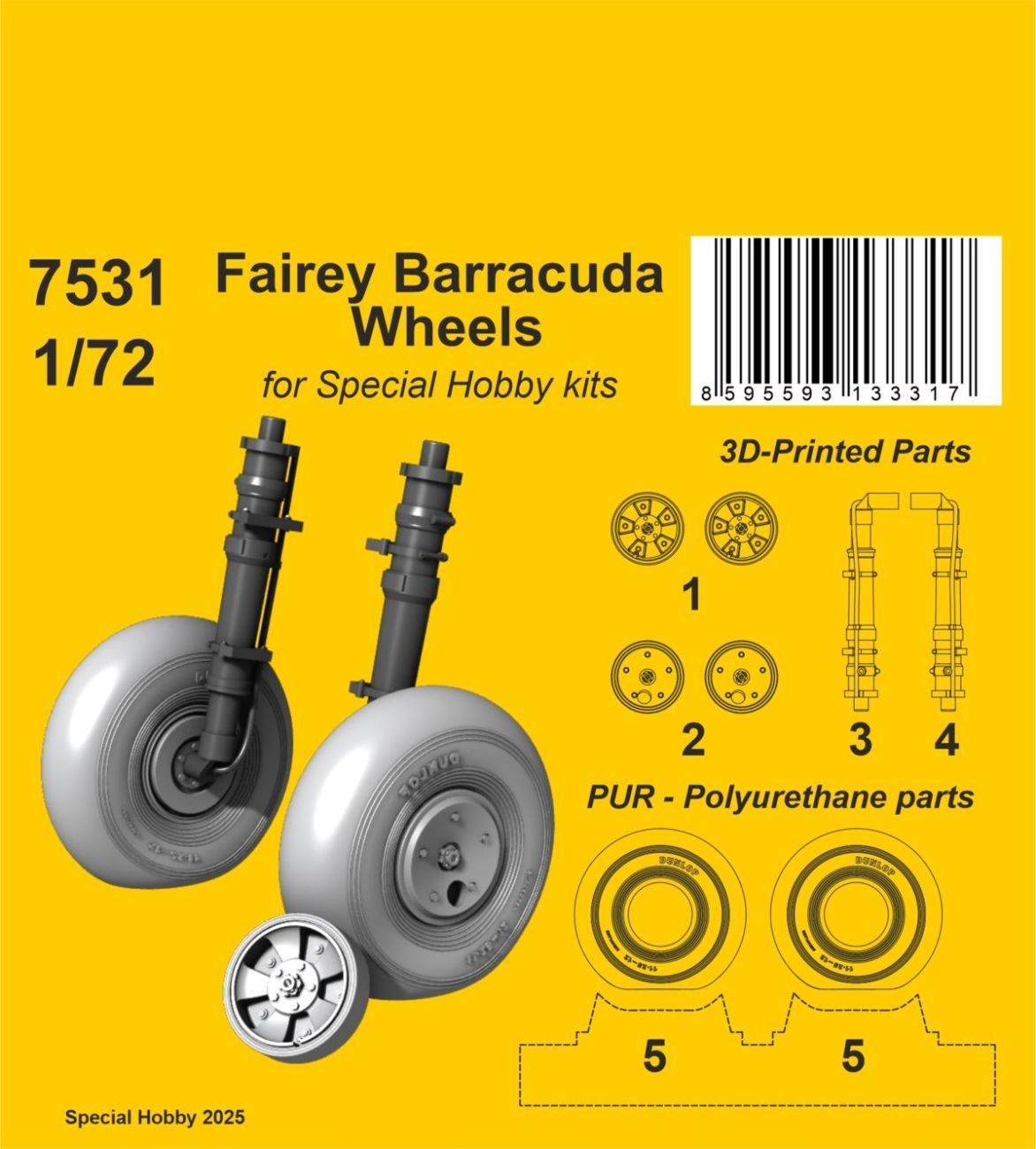 1:72  Fairey Barracuda Wheels or Special Hobby kits