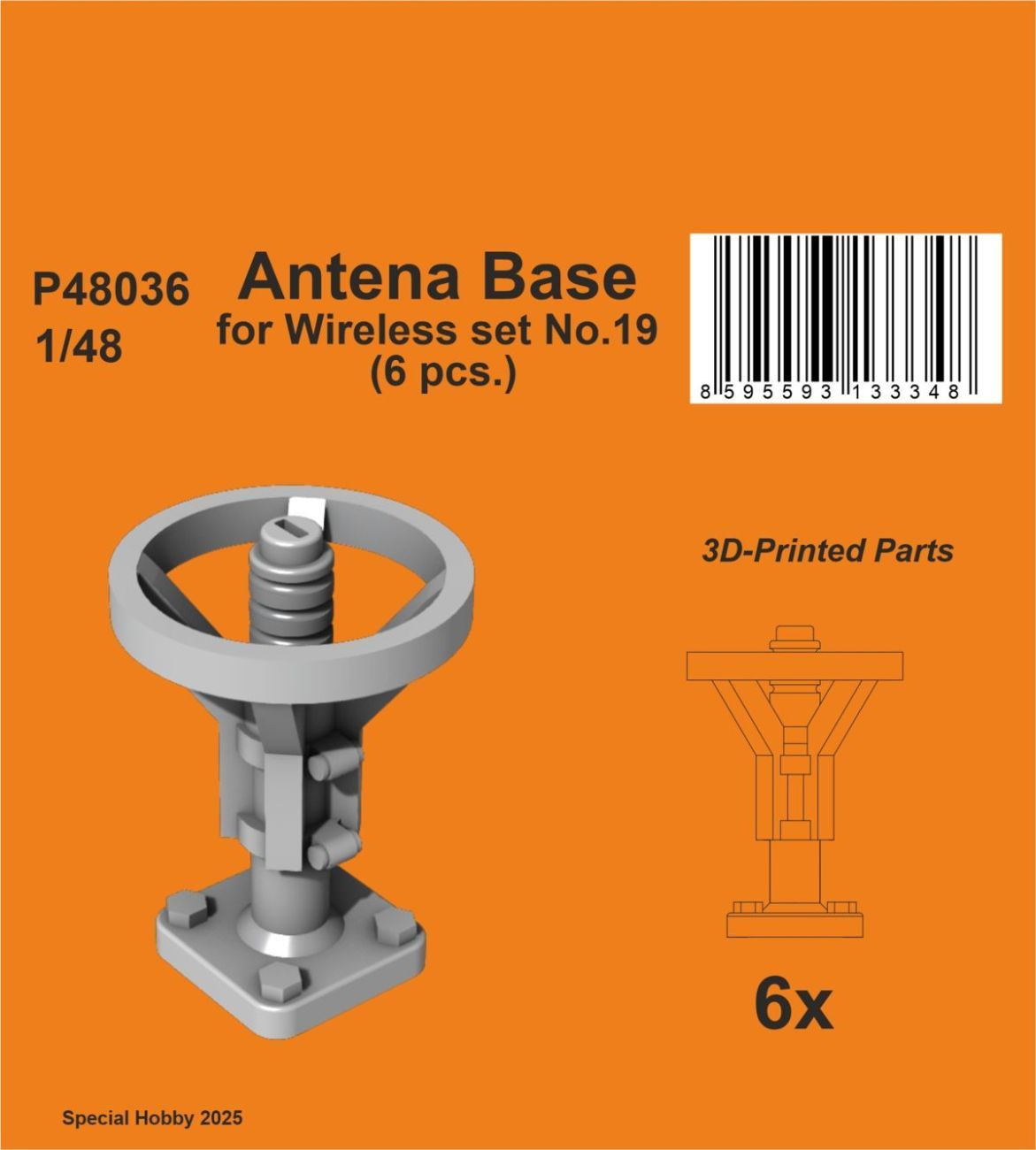 1:48 Antena Base for Wireless set No.19 1/48 (6 pcs.)cmk