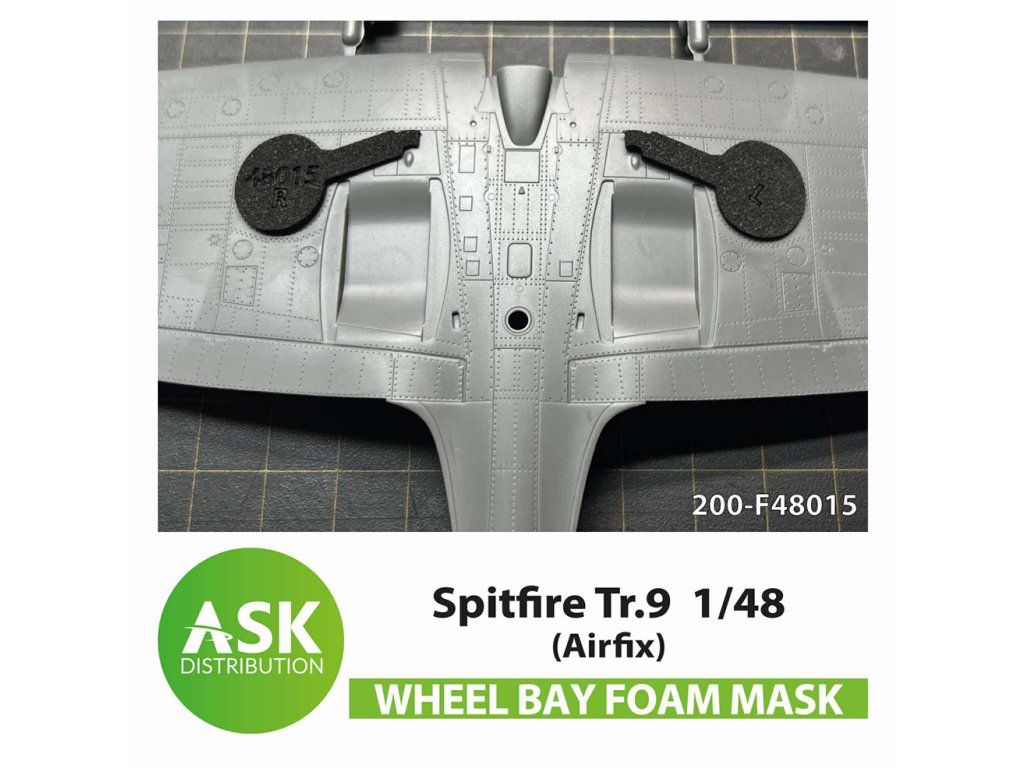 1:48 Spitfire Tr.9 FOAM flexibel wheel bay mask for Airfix