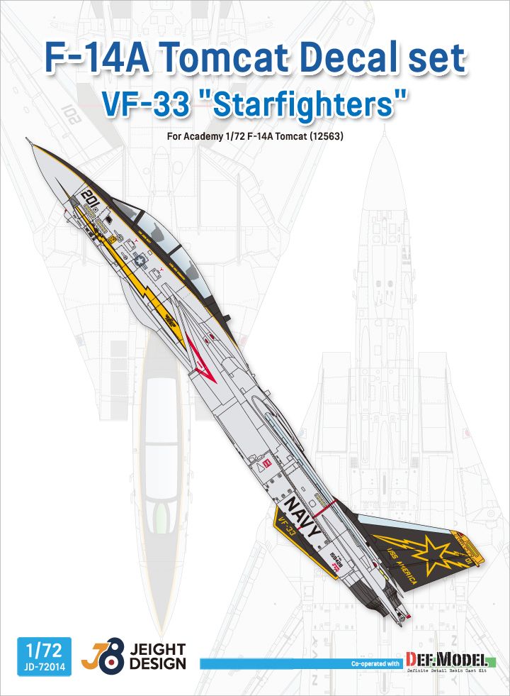 1:72 Grumman F-14 A Tomcat - VF-33 Starfighters Decal Set (for Academy Kits)
