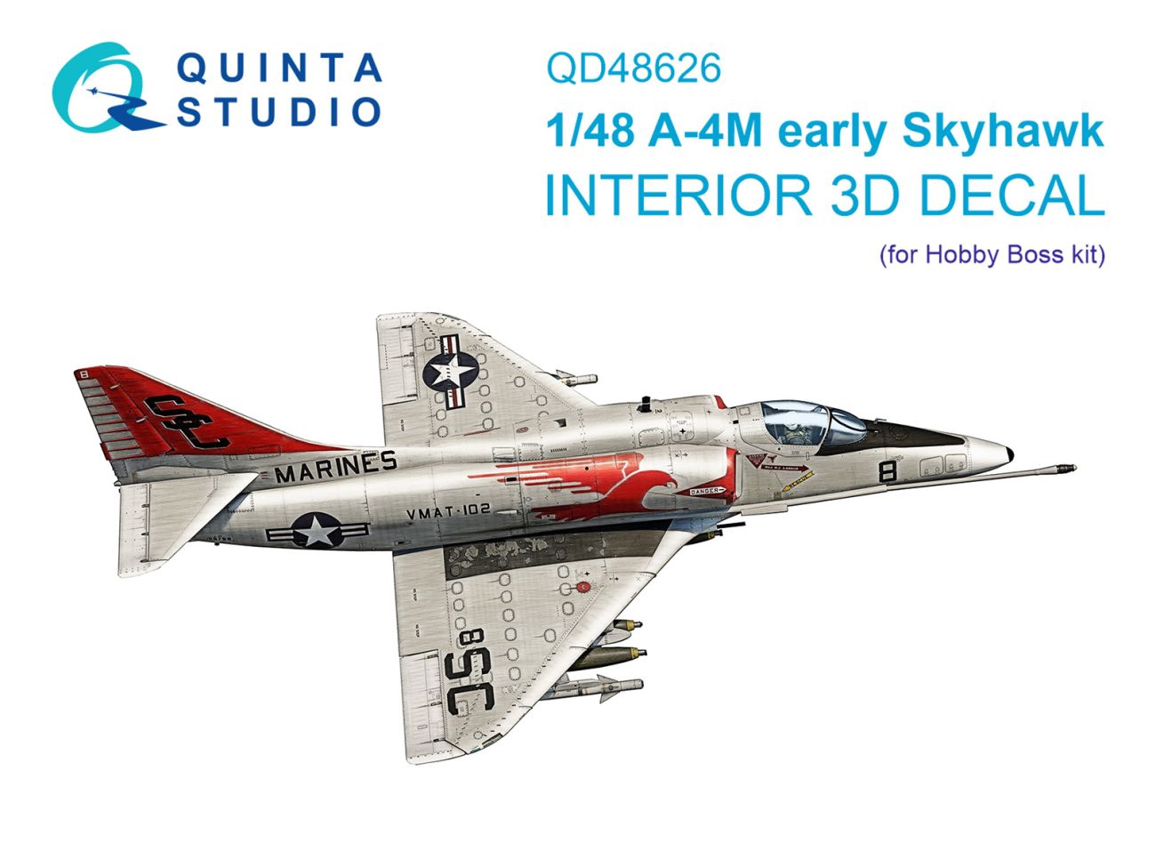 1:48 A-4M Skyhawk 3D-Printed & coloured Interior on decal paper (Hobby Boss)