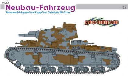 1:35 Neubau-Fahrzeug Rheinmetall-Fahrgestell und Krupp-Turm Geanderte MG-Turme