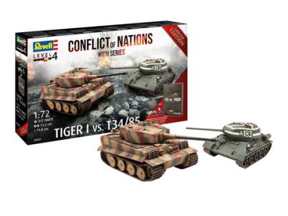 1:72 Conflict of Nations WWII Series Model Set (Tiger I & T-34/85)