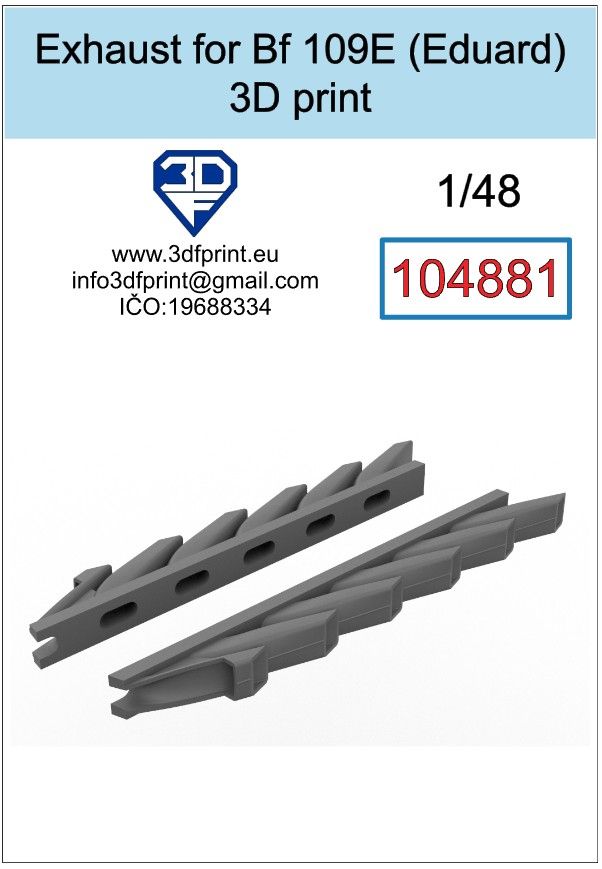 1:48 Exhaust for Bf 109E (Eduard)