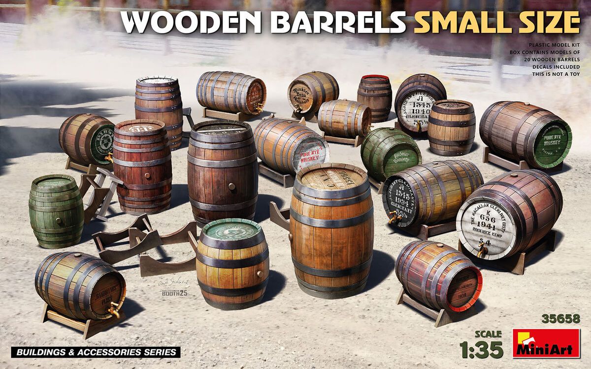 1:35 Wooden Barrels Small Size (20 pcs)