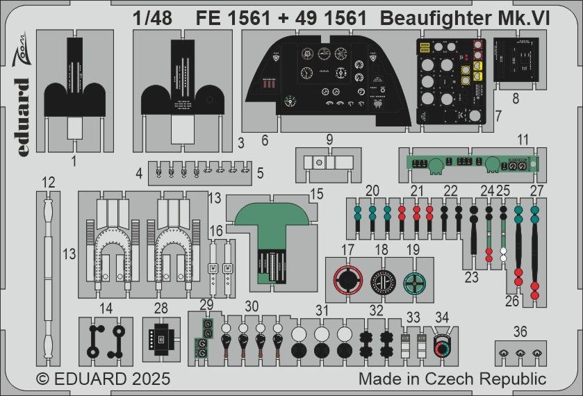 1:48 Bristol Beaufighter Mk.VI - PE Set for Revell
