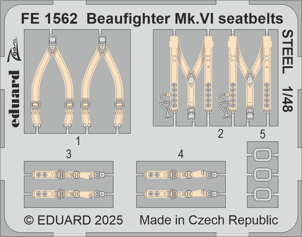 1:48 Bristol Beaufighter Mk.VI - Steel Seatbelts for Revell