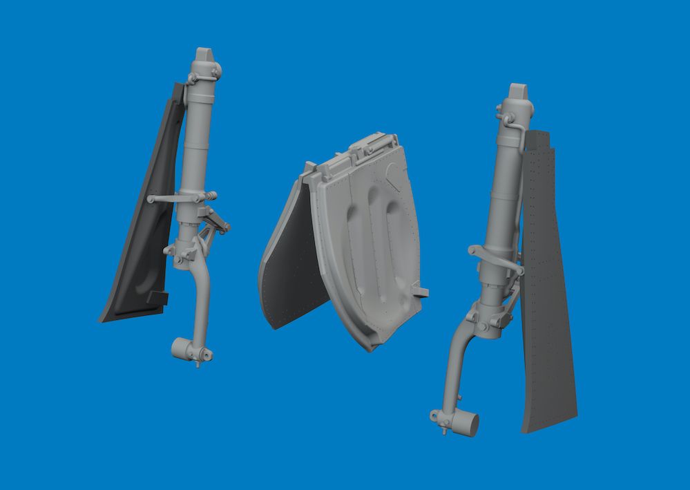 1:48 North American P-51 D Mustang - 3D-Printed Undercarriage Legs for Eduard