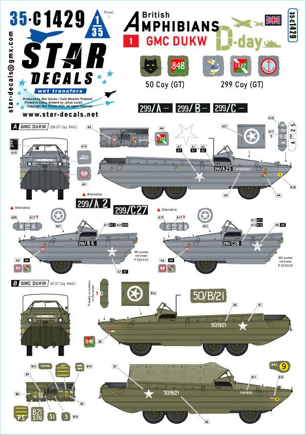 1:35 D-Day DUKW. British Amphibians # 1 - 50 Coy (GT) and 299 Coy (GT)