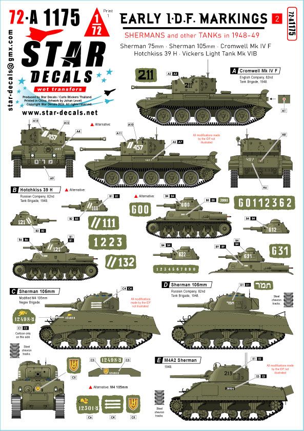 1:72 Early IDF # 2 - Israel 1948-1949 - Tanks