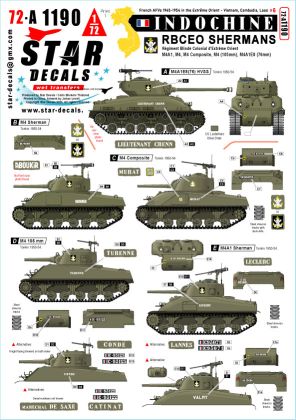 1:72 Indochine Part 6 - R.B.C.E.O. Shermans. M4, MA1, M4 Composite, M4(105mm), M4A1E8(76mm)