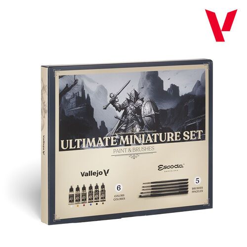 Ultimate Miniature Set Paint & Brushes (5pcs)