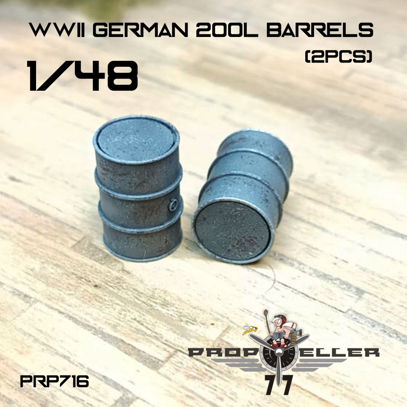 1:48 WWII German 200l barrels (2pcs)