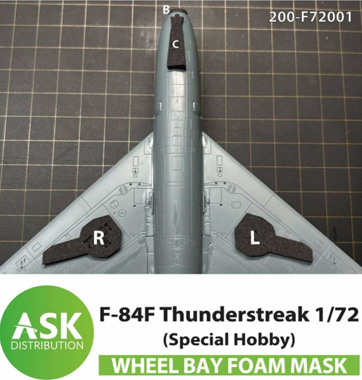 1:72 F-84F Thunderstreak wheel bay FOAM flexibel mask for Special Hobby