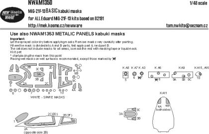 1:48 MiG-21 F-13 - BASIC Kabuki Masks (for Eduard Kits)