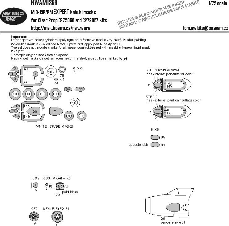 1:72 MiG-19 P/PM - EXPERT Kabuki Masks (for Clear Prop Kits)