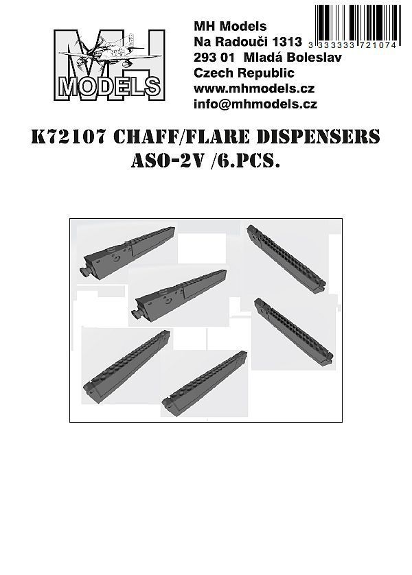 1:72 Chaff/Flare Dispensers ASO-2V (6pcs)