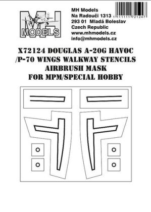 1:72 Douglas A-20G Havoc/P-70 Wings Walkway Stencils Airbrush Mask (For MPM/Special Hobby)