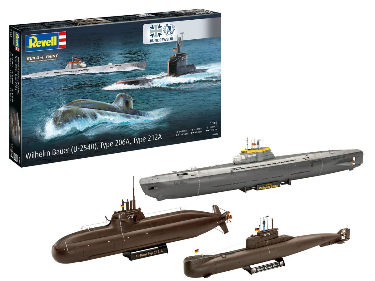 1:144 70 Years of Bundeswehr: Wilhelm Bauer / Type 206 A and Type 212 A Submarine