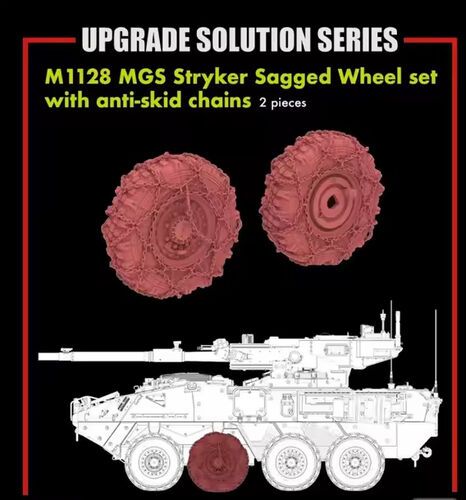 1:35 M1128 MGS Stryker - Sagged Wheel Set with Anti-Skid Chains (2 pcs)