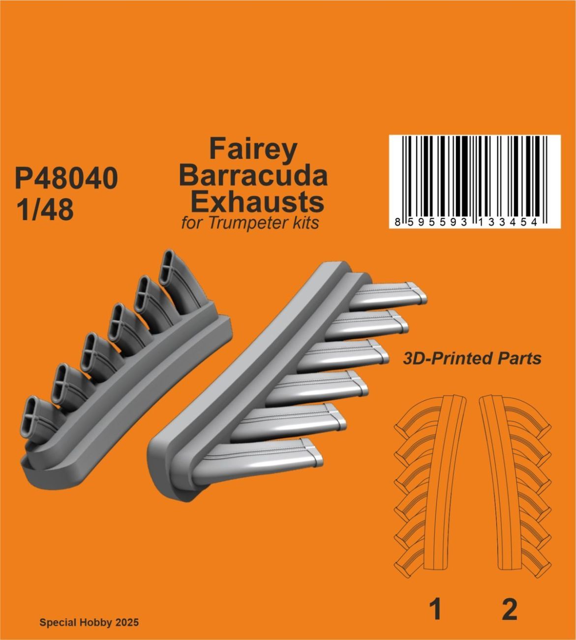 1:48 Fairey Barracuda Exhausts for Trumpeter kit