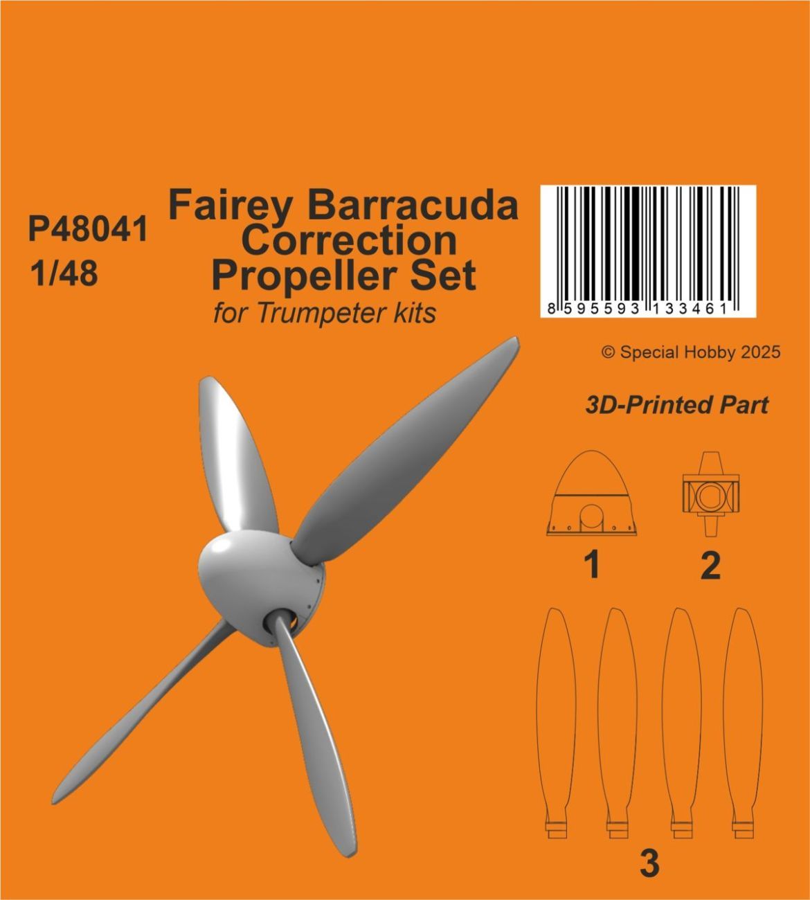 1:48 Fairey Barracuda Correction Propeller Set for Trumpeter kit