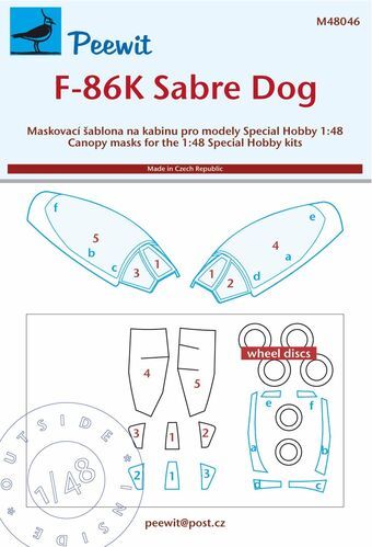 1:48 F-86 K Sabre Dog - Canopy and Wheels Paint Masks Set (for Special Hobby Kits)