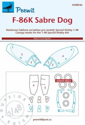 1:48 F-86 K Sabre Dog - Canopy and Wheels Paint Masks Set (for Special Hobby Kits)