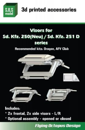 1:35 Sd.Kfz. 250 (Neu)/Sd.Kfz. 251 D Series - Visors (3D-Printed / for Dragon and AFV Kits)